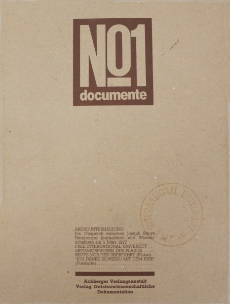 Joseph Beuys - Documente No 1. Abendunterhaltung mit Joseph Beuys